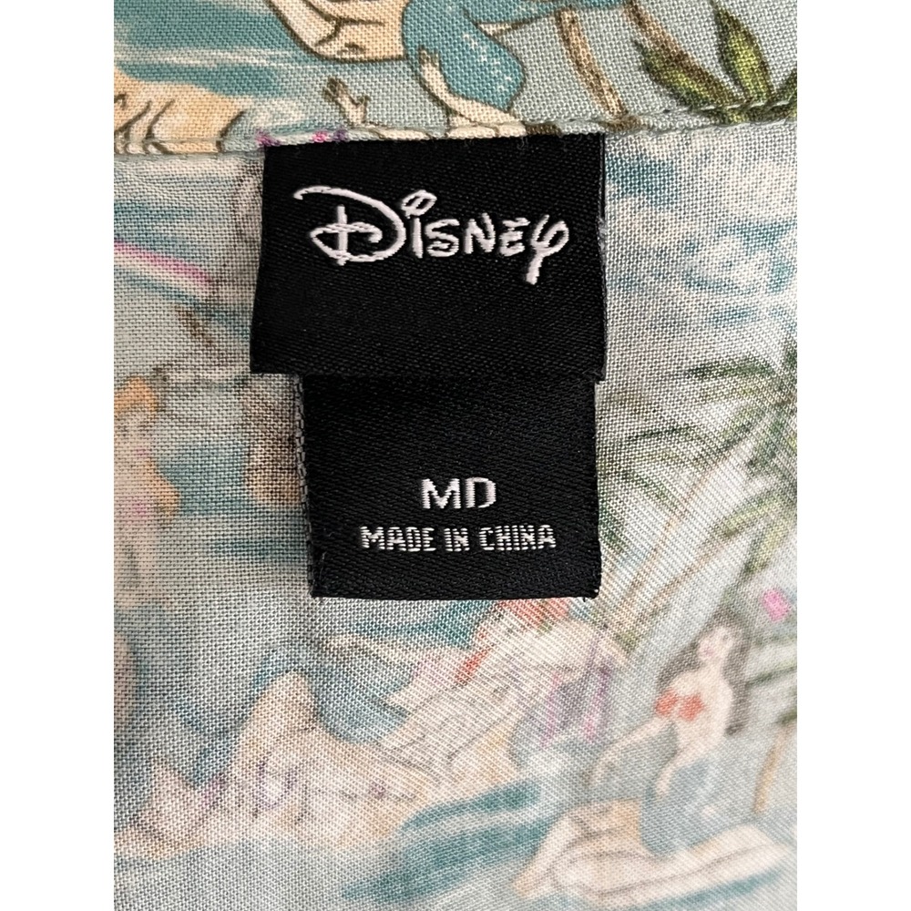 Disney Peter Pan Mermaid Lagoon Tie Front Crop Top Blue Rayon Womens Medium MD - Picture 5 of 7